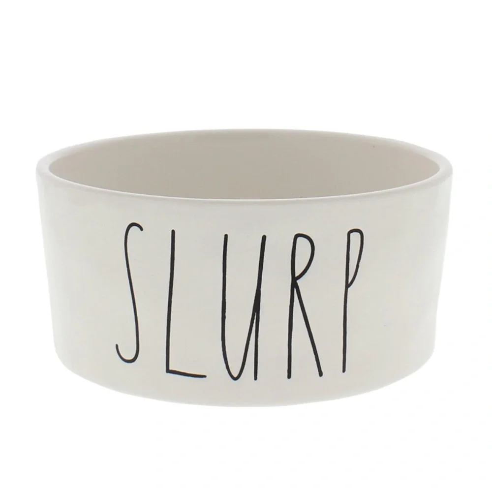 Rae Dunn Magenta Ceramic Dog “SLURP” Bowl
